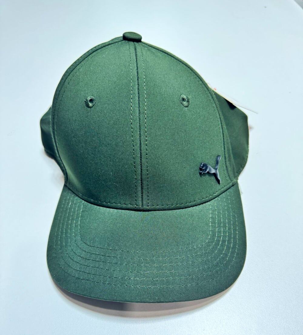 PUMA Green Solid Stretch Fit Baseball Cap, Unisex Adults Size L/XL